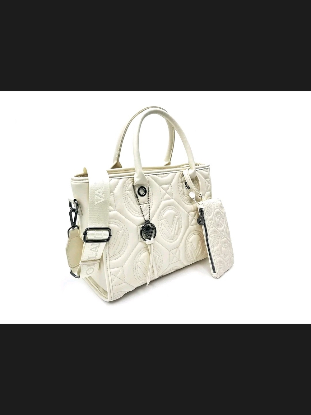 Valentino Orlandi Kayla White Medium Tote With Computer Pocket